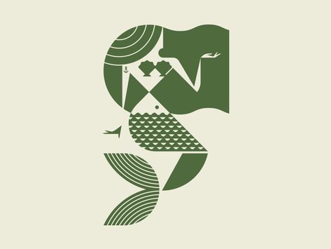 Ideal Logo, Mermaid Illustration, Portfolio Logo, Soyut Sanat Tabloları, Arte Inspo, Mermaid Art, Logo Mark, Logo Branding Identity, Brand Identity Design