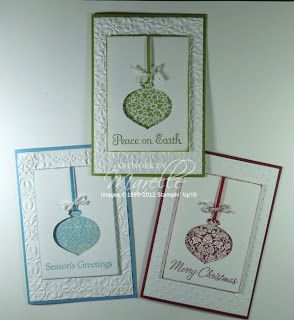 Marelle Taylor Stampin' Up! Demonstrator Sydney Australia: Holiday Ornament Stamp-a-Stack Christmas Cards With Ornaments, Christmas Ornament Cards, Australia Holiday, Australia Christmas, Christmas Card Ornaments, Ornament Card, Homemade Christmas Cards, Christmas Paper Crafts, Stampin Up Christmas Cards