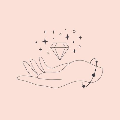 Hand with crystal. Mystical, esoteric, magic or healing crystal. Crystal Icon, Crystal Illustration, Bleach Hoodie, Business Background, Crystal Logo, Reiki Crystals, Hand Logo, Business Icon, Crystal Diamond