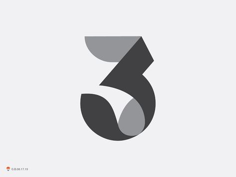 3 by George Bokhua on Dribbble Numeric Logo Design Numbers, 30 Number Logo, Logo With Numbers Graphic Design, 3 Number Logo, George Bokhua, Numeric Logo, 달력 디자인, Inspiration Logo Design, Logo Idea