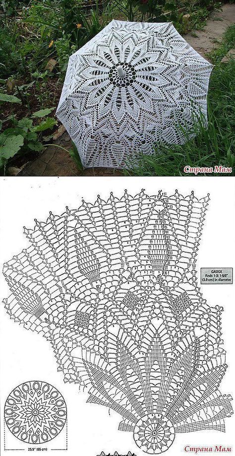 Lace Umbrella, Lace Parasol, Crochet Butterfly Pattern, Garden Art Ideas, Crochet Doily Diagram, Crochet Knit Stitches, Crochet Lace Pattern, Crochet Doily Patterns, Crochet Instructions