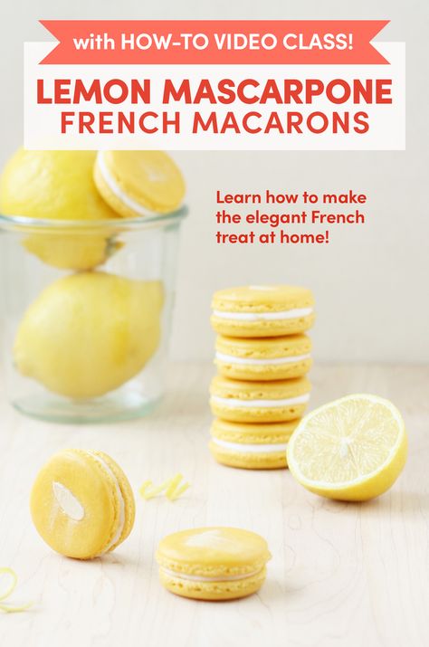 Make Macarons, Lemon Mascarpone, Macaron Template, Oven Bread, How To Make Macarons, Baking 101, French Macaron, Lemon Buttercream, French Pastry