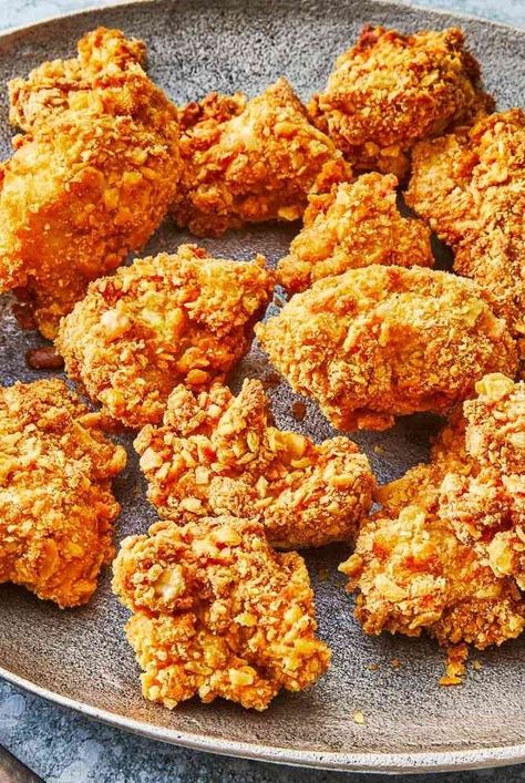 Have leftover turkey and not craving sandwiches? Turn that turkey into crispy turkey nuggets, perfect for dipping. #recipeideas #recipes #turkeyrecipes #dinnerrecipes #southernliving Fried Turkey Nuggets, Wild Turkey Nuggets Fried, Turkey Nuggets Baked, Turkey Nuggets, Turkey Bites, Turkey Cutlet Recipes, Wild Turkey Recipes, Deep Fried Turkey, Turkey Cutlets