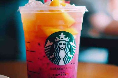 Starbucks Mango Dragonfruit Lemonade Recipe Starbucks Mango Dragonfruit Lemonade, Mango Dragonfruit Lemonade, Dragonfruit Lemonade, Peach Green Tea, Starbucks Menu, Mango Syrup, Lemonade Recipe, Refreshing Summer Drinks, Lemonade Recipes