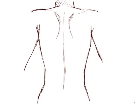 Rücken Drawing Backside, Back Of Body Drawing, Drawing Reference Back View, Back Template, Back Images, Backless Dress Drawing Reference, Female Back Sketch, Bare Back Reference, Womens Back Sketches