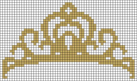 Tiara Pixel Art, Crown Alpha Pattern, C2c Crochet Blanket, Beads Patterns, Royal King, C2c Crochet, Animal Cute, Tiara Crown, Kawaii Cartoon