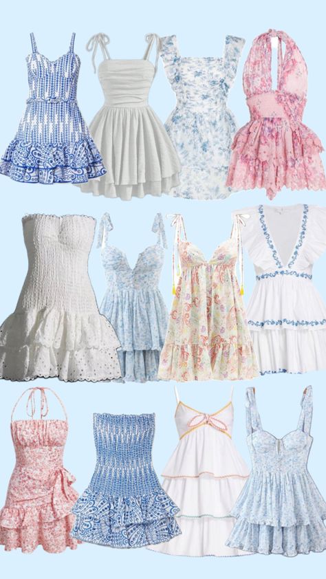 Dress Code For Girls, Cute Dance Dresses, Closet Preppy, Obx Outfits, Preppy Summer Dress, Fire Clothes, Greece Outfit, Cute Formal Dresses, Beach Sundress