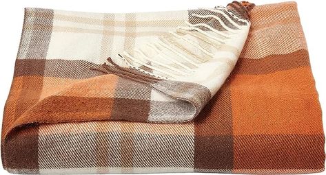 Amazon.com: Lavish Home Collection Faux Cashmere Acrylic Oversized Throw Blanket - Luxuriously Fluffy, Soft Cashmere-Like Woven Acrylic, Breathable with Stylish Vintage Design - Spice Plaid : Home & Kitchen Romanticize Fall, Fall Blankets, Autumn Bedroom, Electric Throw Blanket, Fall Throw Blanket, Brown Throw Blanket, Winter Wishlist, Chunky Knit Throw Blanket, Oversized Throw Blanket