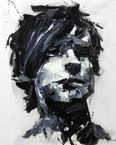 Joshua Miels Abstract Portrait Painting, Posca Art, Images Kawaii, Black And White Painting, A Level Art, Abstract Portrait, Painting Art Projects, Behance Net, Figure Painting