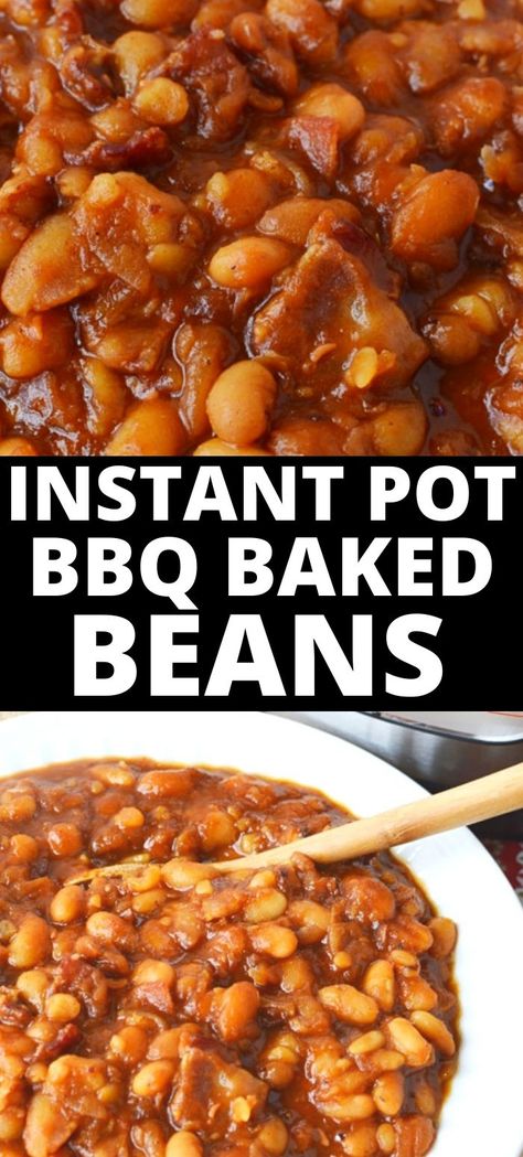 Instant Pot Baked Beans are delicious and an easy recipe to make using a pressure cooker. This no-soak method is the perfect barbecue side dish. Instapot Brown Beans, Instant Pot Beans No Soak, Vegetarian Baked Beans Instant Pot, Vegan Baked Beans Instant Pot, Homemade Baked Beans Instant Pot, Bbq Beans Instant Pot, Instant Pot Dried Beans Recipe, Instant Pot Baked Beans Canned, Brown Beans Instant Pot