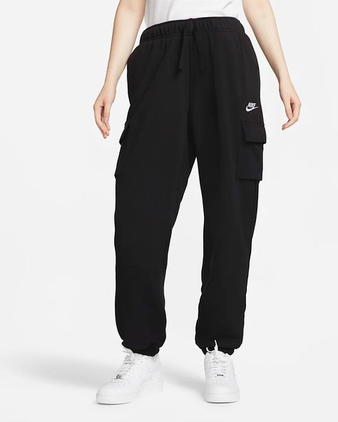 Sweatpants Nike, Nike Sportswear Club Fleece, Cargo Sweatpants, Comfy Sweatpants, Cargo Pants Outfit, Jordan Outfits, Black Cargo Pants, Jogging Bottoms, Black Cargo