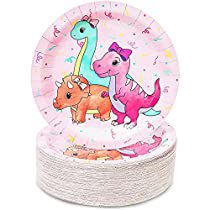 Dinosaur Party Plates, Pink Dinosaur Party, Baby Dinosaur Party, Girl Dinosaur Party, Baby Shower Plates, Girl Dinosaur Birthday, Dinosaur Party Decorations, Dinosaur Party Supplies, Plastic Party Plates