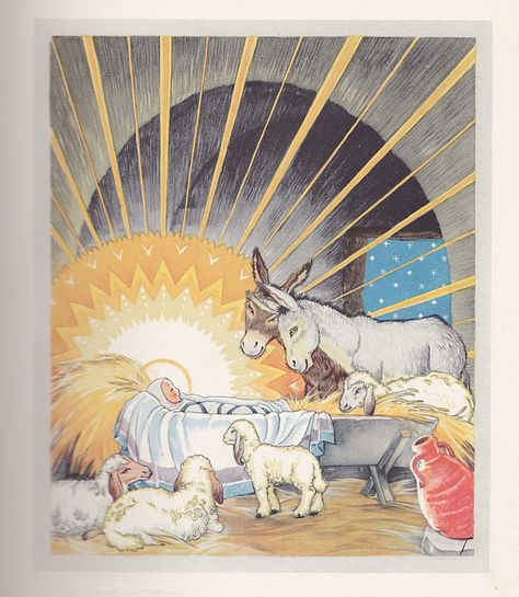 Animals At Christmas, Christmas Manger, Christmas Holiday Greetings, Vintage Christmas Card, Child Jesus, Merry Christmas To You, Christian Christmas, Holy Night, Christmas Postcard