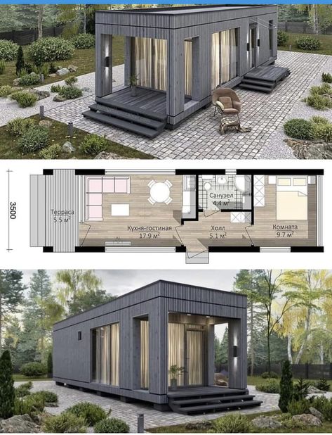 Trailer Homes, Cargo Container Homes, Shipping Container Home Designs, Homes Ideas, Container Ideas, Shipping Container House Plans, Container Houses, Tiny House Layout, Container Buildings