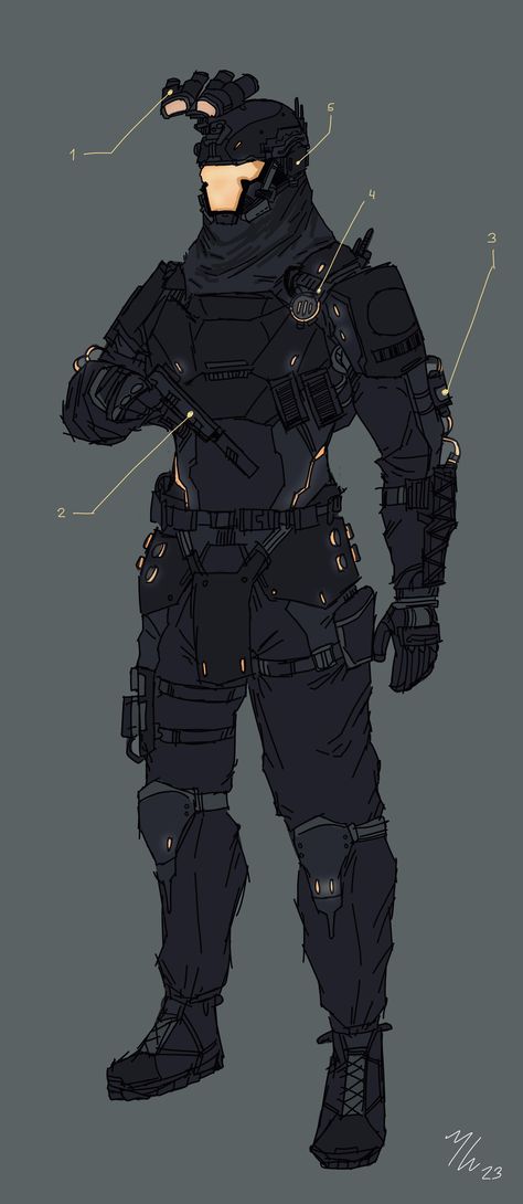 Soldier Concept Art Sci Fi, Future Soldier Armor, Cool Sci Fi Armor, Sci Fi Soldier Concept Art, Tactical Oc Art, Modern Armor Design, Special Forces Character Design, Tactical Concept Art, Mercenary Character Design Male Modern