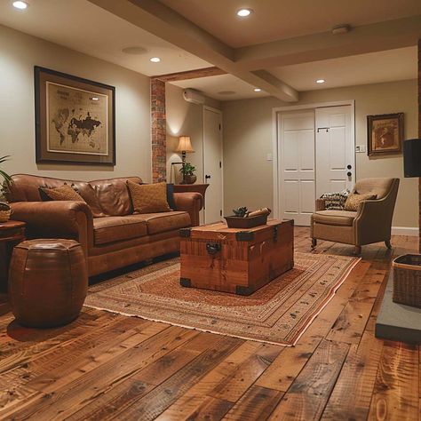 10 Stunning Basement Flooring Ideas with Engineered Hardwood • 333+ Inspiring Lifestyle Ideas Tile Basement Floor, Basement Flooring Ideas, Best Flooring For Basement, Installing Recessed Lighting, Contemporary Basement, Inspiring Lifestyle, Sleek Coffee Table, Basement Redo, Rustic Basement