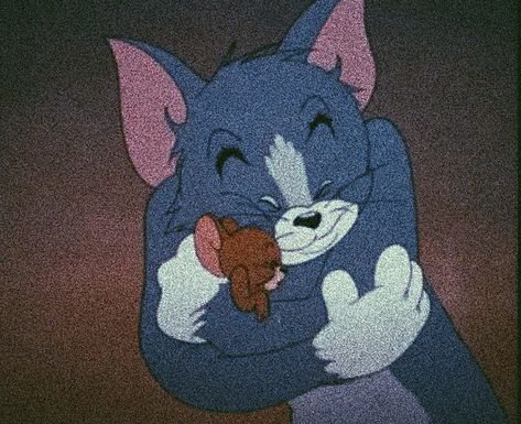 tom and jerry, icon, cute, wholesome, dark Tom And Jerry Icons Aesthetic, Tom And Jerry Mood, Tom And Jerry Icons, Tom And Jerry Cute, Tom And Jerry Aesthetic, Tommy Jerry, Cartoons Jerry, Jerry Tom And Jerry, Cute Wholesome