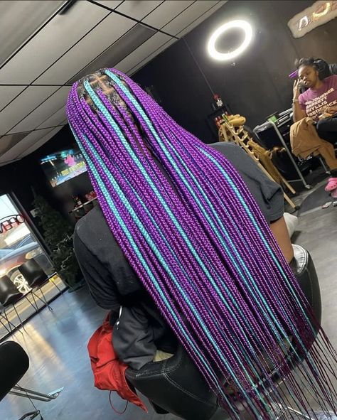 Color Jumbo Knotless Braids, Knotless Box Braids Knee Length, Multi Color Box Braids, Box Braid Ideas, Box Braids For Black Women, Color Box Braids, Pink Box Braids, Jumbo Knotless Box Braids, Mommy Hair