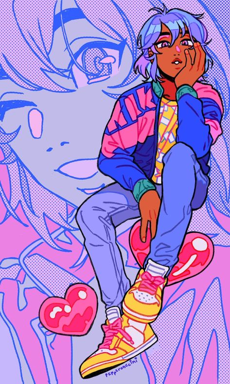 Vaporwave Character, Let's Stay Home, Colour Art, Color Drawing, Concept Art Drawing, Cute Art Styles, Art Poses, Stay Home, Art Studies