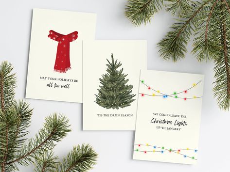 Taylor Swift Holiday, Tis The Damn Season, Taylor Swift Christmas, Unique Holiday Cards, Life Lyrics, Greeting Card Illustration, Holiday Greeting, Greeting Card Set, Christmas Tree Farm