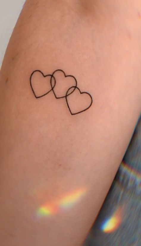 Small Heart Tattoos For Women On Wrist, Small Heart Friendship Tattoo, 3 Mini Heart Tattoo, Cute Heart Tattoos On Wrist, Small Colored Heart Tattoo, Two Love Heart Tattoo, 3 Heart Tattoo On Wrist, 3 Hearts With Initials Tattoo, Four Heart Tattoo Small