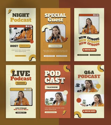 Podcast Instagram Story Template AI, EPS, PSD Podcast Background, Podcast Instagram, Instagram Story Post, Best Instagram Stories, Story Post, Story Templates, Instagram Photo Ideas Posts, Instagram Story Template, Story Instagram