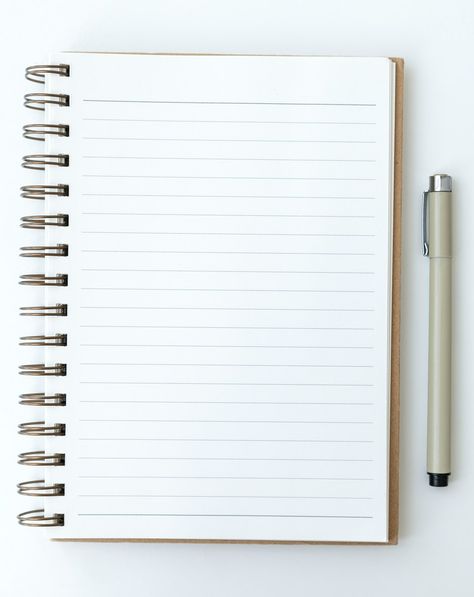 Blank plain white notebook page with a pen | free image by rawpixel.com / KUTTHALEEYO Blank Notebook Page, Notepad Background, Mood Diary, White Notebook, Simple Notebook, Diary Covers, Good Morning Nature, Creator Studio, Blank Notebook