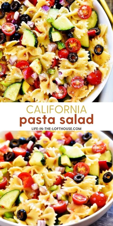 California Pasta Salad, California Pasta, Pasta Salad Summer, Pasta Summer, Salad Summer, The Last Day Of School, Cold Pasta Salad, Summer Veggies, Cold Pasta