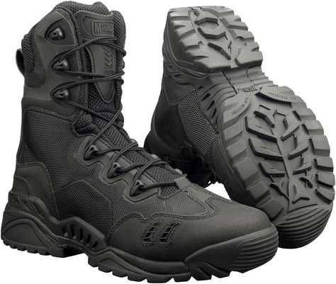 Futuristic Boots, Sport Ideas, Magnum Boots, Military Shoes, Adventure Shoes, Black Outfit Men, Tactical Wear, Tactical Shoes, Army Boots