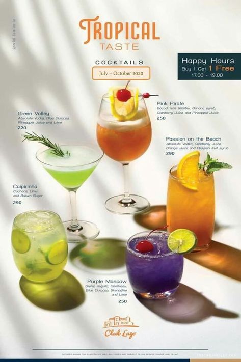 Summer Drink Menu, Summer Cocktail Menu, Cranberry Juice And Vodka, Drink Menu Design, Pretty Alcoholic Drinks, Tropical Drinks, Tropical Food, Happy Hour Cocktails, Refreshing Drinks Recipes