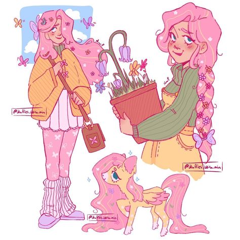 🌟waffles_with_abs🌟 | instead of studying for a test i drew some mlp redesigns of my favorite pony🪱🪱 (🛑do not repost or trace my work, please and thank… | Instagram Fluttershy Cosplay, Mlp Redesigns, Fluttershy Human, Flutter Shy, Mlp Fan Art, My Little Pony Comic, My Little Pony Drawing, My Little Pony Characters, My Little Pony Pictures