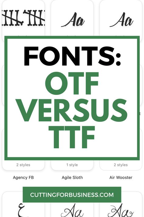 Fonts: OTF versus TTF - What is the Difference? - cuttingforbusiness.com Small Business Help, Otf Font, Ttf Fonts, Character Map, Silhouette Portrait, Business Help, Cricut Design Space, Business Blog, Design Space