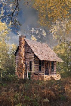 Old Log Cabin, Old Cabins, Little Cabin In The Woods, Cabin Rustic, Log Cabin Rustic, Cabin Inspiration, Small Log Cabin, Cozy Cabins, Old Abandoned Houses