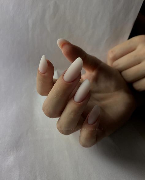 Slim nails🤍 #slimnails #whitenails #longnails Milky Matte Nails, Nails Slim, Slim Nails, Milky White Nails, Matt Nails, Nails Long, Milky White, Matte Nails, Nails Ideas