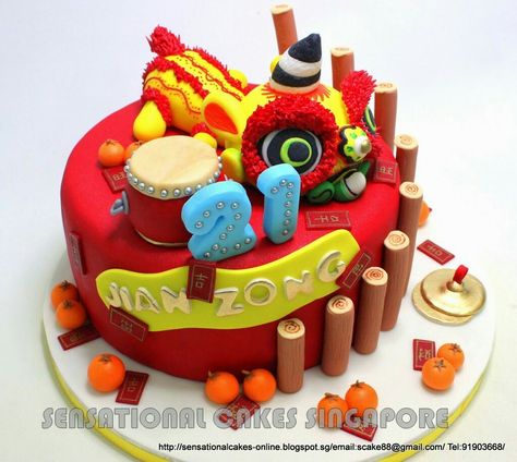 Longevity Cake, Cny Dragon, Chinese New Year Cake, Singapore Wedding, Dragon Cake, New Year's Cake, Lion Dance, Cake Online, Pie Dessert