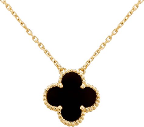 Black Van Cleef Necklace, Black Van Cleef, Vintage Alhambra Pendant, Van Cleef Necklace, Alhambra Pendant, Classic Jewelry, Van Cleef Arpels, Van Cleef, Silver Flowers