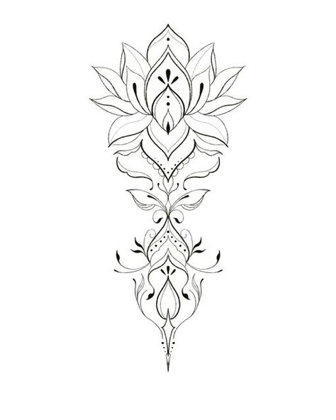 Ornamental Lotus Tattoo, Tattoo Ideas Flower, Flowers Tattoo Ideas, Homemade Tattoos, Easy Mandala Drawing, Tattoo Flowers, Simple Mandala, Mandala Tattoo Design, Flowers Tattoo