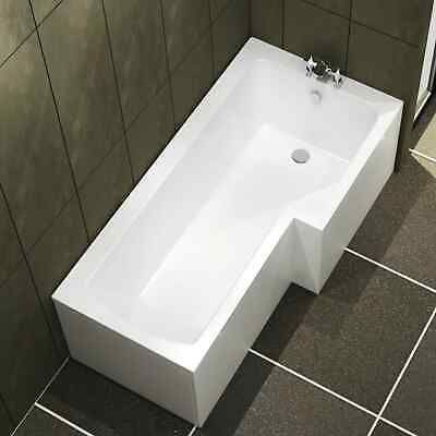 (eBay) 1700 X 850mm Left Hand L-Shaped Square Shower Bath Tub Bath Side Panel, Square Bathtub, Royal Bathroom, L Shaped Bath, Space Saving Design, Bath Panel, Bath Screens, Bathroom Layout, Family Bathroom