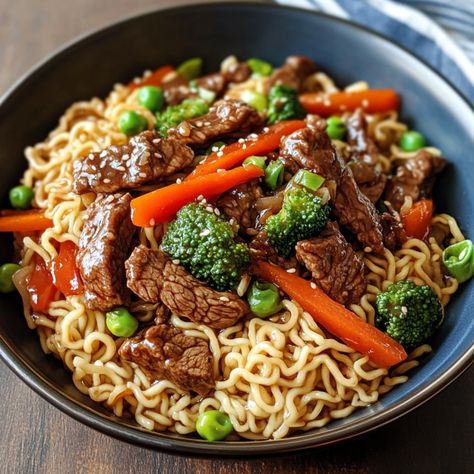 Are you ready to dive into a quick and delicious meal that’s bursting with flavor? This Easy Mongolian Beef Stir-Fry with Ramen is the perfect dish for busy weeknights or Veggie Ramen, Easy Mongolian Beef, Vegetarian Stir Fry, Veggie Spring Rolls, Ramen Stir Fry, Quick Stir Fry, Fusion Dishes, Ramen Noodle Recipes, Mongolian Beef