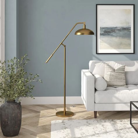 Mercury Row® Pothier 62'' Task/Reading Floor Lamp & Reviews | Wayfair Floor Reading Lamp, Modern Brass Floor Lamp, Reading Floor Lamp, Pharmacy Floor Lamp, Boom Arm, Brass Floor, Reading Lamp Floor, Task Floor Lamp, Arm Floor Lamp