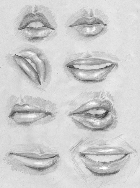 Illusion Kunst, Lips Sketch, Lip Drawing, Mouth Drawing, Nose Drawing, 얼굴 그리기, Anatomy Sketches, Lips Drawing, Makeup Eyes