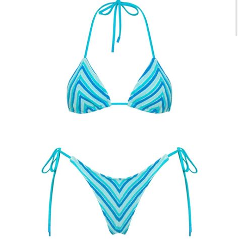 Nwt Triangl Vinca Sour Stripe, Xl Top And Bottom - Xl Neoprene Zip Bag Included Triangl Swim, Preppy Swimsuit, Swimsuit Inspo, Triangle Bathing Suit, Triangle Swimsuit, Triangl Swimwear, Bag Model, Cute Bathing Suits, Summer Bikinis