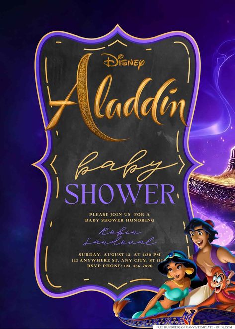 Aladdin Baby Shower Invitation Templates Future Parents, Monster Baby Showers, Gender Reveal Themes, Party Planners, Boy Baby Shower Themes, Baby Shower Theme, Shower Cakes, Hello There