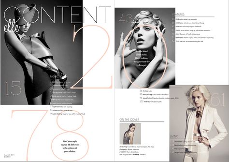 Content Magazine Layout, Magazine Content Design, Content Magazine Design, Fashion Magazine Contents Page, Elegant Magazine Layout, Content Page Magazine, Fashion Magazine Layout Design Vogue, Magazine Contents Page Design, Beauty Magazine Layout