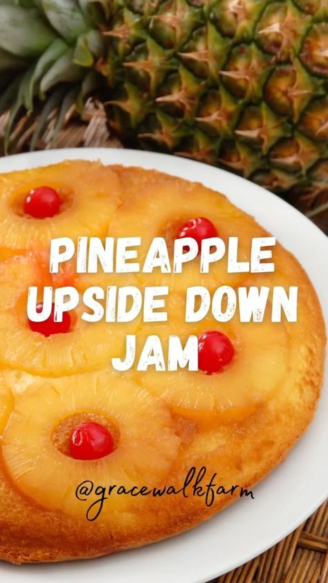 gracewalkfarm on Instagram: Pineapple Upside Down Jam 7 cups crushed pineapple 3 cups sugar 2 jars cherries 1 tablespoon of almond extract. Simmer for 45 minutes and… Pineapple Upside Down Cake Jam, Pineapple Upside Down Jam, Jam On Toast, Canned Food Storage, Almond Extract, Pineapple Upside, Pineapple Upside Down Cake, Pineapple Upside Down, How To Make Jam