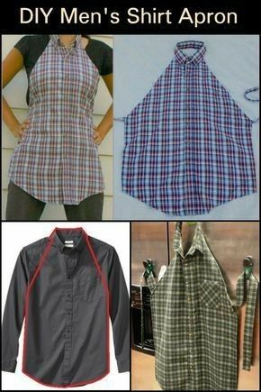 Men's Shirt Apron, Shirt Apron, Diy Sy, Diy Apron, Craft Apron, Apron Sewing Pattern, Sewing Aprons, Small Sewing Projects, Aprons Patterns