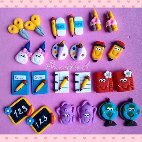 Clay Pen, Polymer Clay Kawaii, Clay Keychain, Clay Magnets, Polymer Clay Diy, Diy Teacher Gifts, Cute Polymer Clay, Clay Miniatures, Clay Jewelry Diy