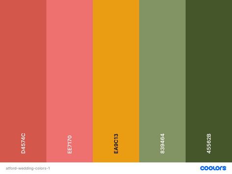 Red Pink Yellow Green Color Palette, Sage Mustard Pink Color Palettes, Pink Green Orange Brown Color Palette, Pink Green Yellow Kitchen, Green And Coral Kitchen, Olive Green And Coral Wedding, Pink Yellow Green Orange Color Palette, Mustard Pink Green Color Palette, Olive Yellow Color Palette