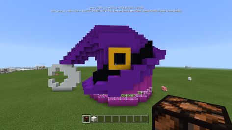 Witch Hat Minecraft, Halloween Minecraft Houses, Minecraft Witch House, Minecraft Witch, Minecraft Halloween Ideas, Minecraft Hat, Minecraft Halloween, Houses Minecraft, Minecraft Interior