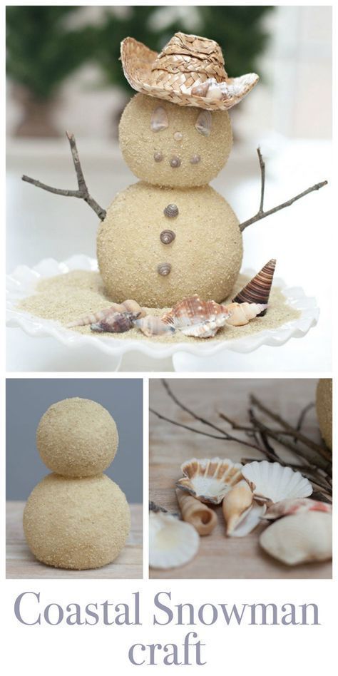 Christmas Shell Crafts Ideas, Coastal Christmas Ornaments Diy, Beach Ornaments Diy, Seashell Nativity, Seashell Ornaments Diy, Shell Art Projects, Shell Trees, Beachy Christmas Decor, Sand Snowman